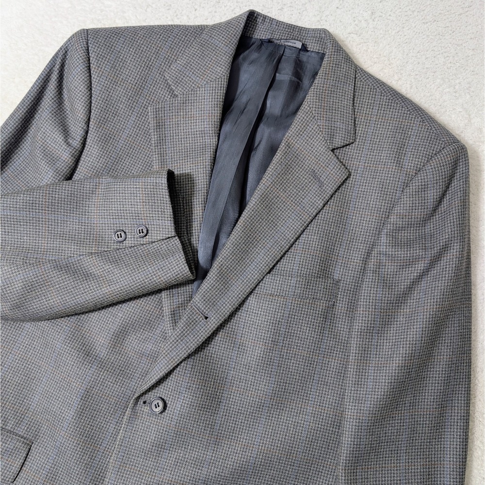 Brooks Brothers Men's 41R Wool/Silk Blazer Blue/Gray Houndstooth  Sports‎ Coat
